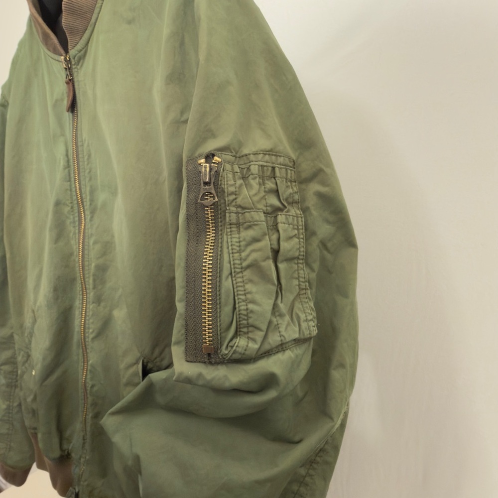 J.Crew Wallace & Barnes Bomber Flight Jacket- Olive Green- Men’s Large - Picture 2 of 5